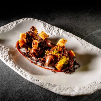 Cremoso de chocolate con pan y aceite de oliva
